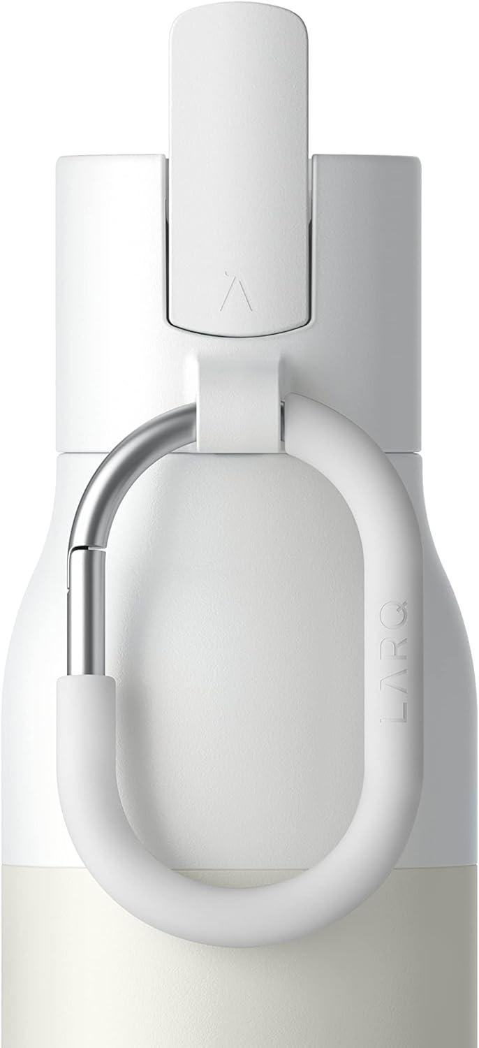 image:imageLARQ Bottle Filtered Insulated Stainless Steel Water Bottle BPA Free with Nano Zero Technology and LongLasting Filters Obsidian Black 25ozGranite White