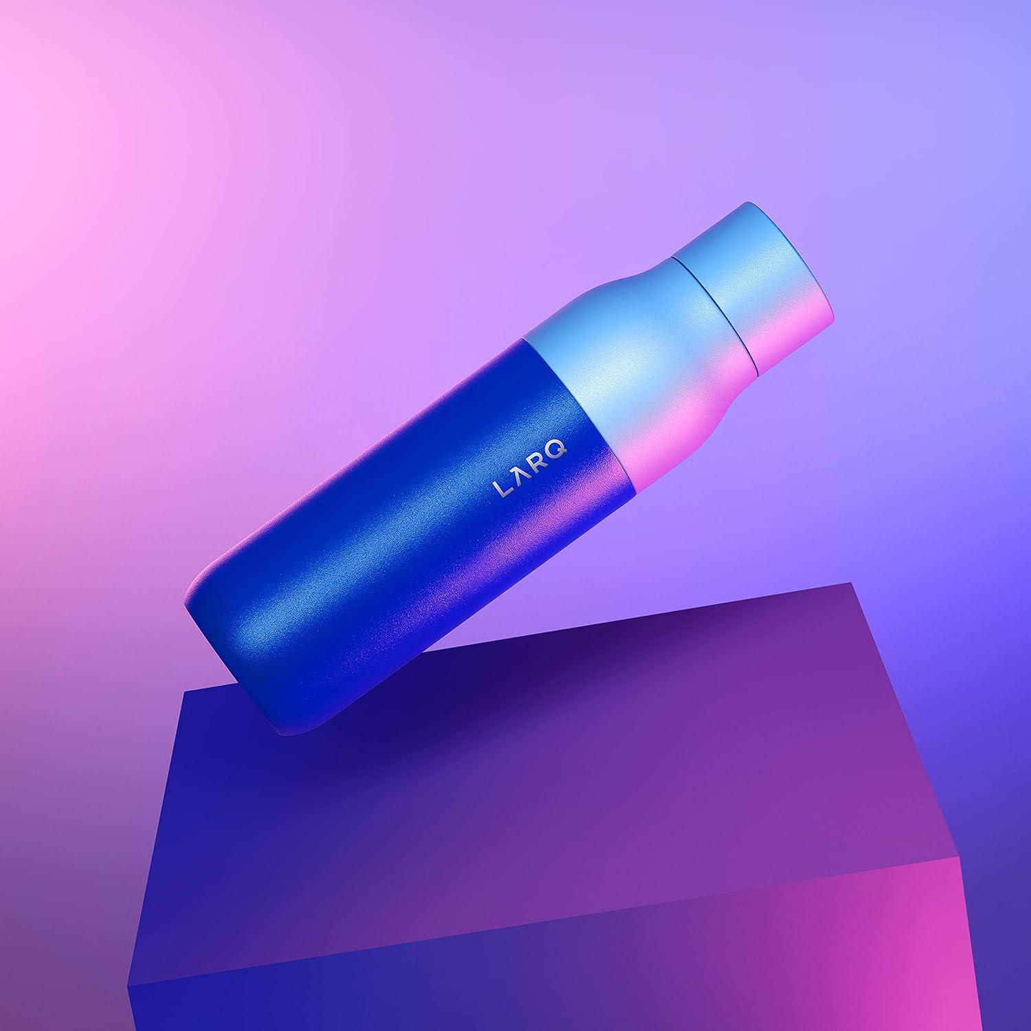 image:imageLARQ Bottle PureVis 17 oz SelfCleaning and Insulated Stainless Steel Water Bottle with UV Water Purifier and Awardwinning Design Reusable amp Travel Friendly Monaco BlueElectro Blue
