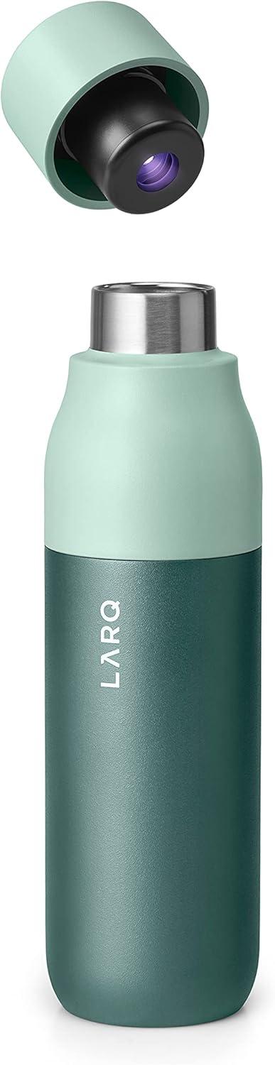 image:imageLARQ Bottle PureVis 17 oz SelfCleaning and Insulated Stainless Steel Water Bottle with UV Water Purifier and Awardwinning Design Reusable amp Travel Friendly Monaco BlueEucalyptus Green