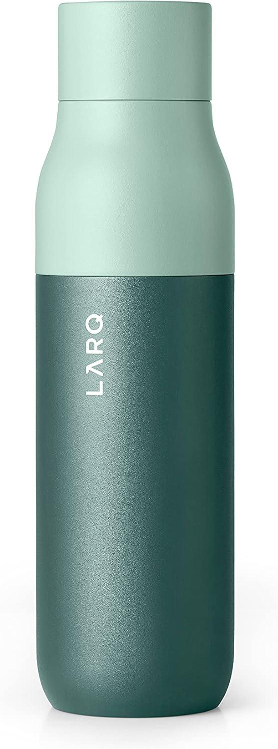 image:imageLARQ Bottle PureVis 17 oz SelfCleaning and Insulated Stainless Steel Water Bottle with UV Water Purifier and Awardwinning Design Reusable amp Travel Friendly Monaco BlueEucalyptus Green