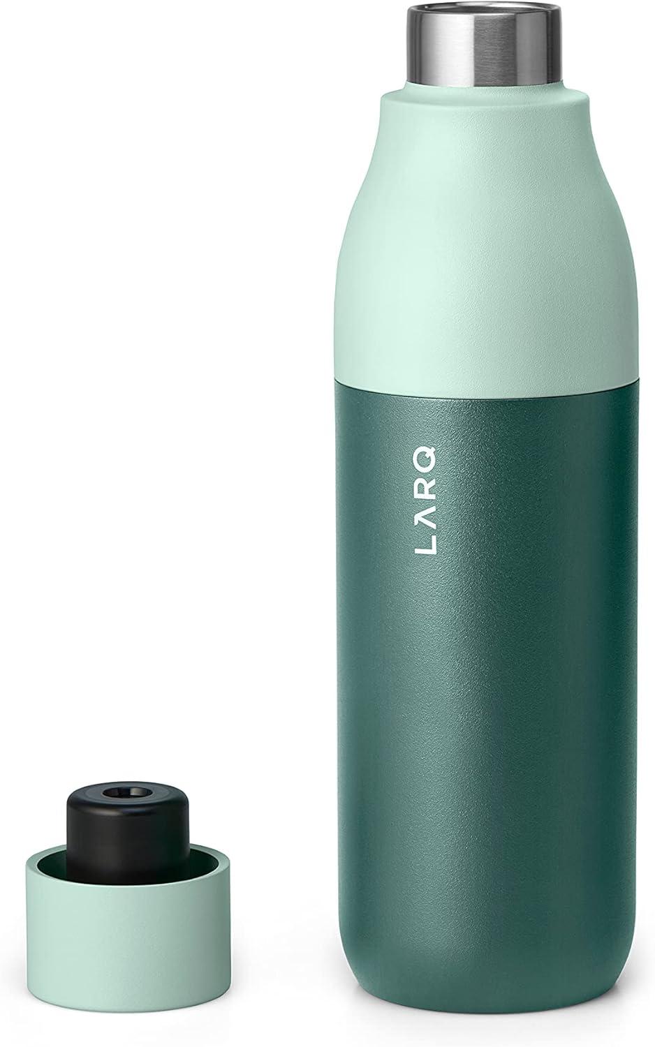 image:imageLARQ Bottle PureVis 17 oz SelfCleaning and Insulated Stainless Steel Water Bottle with UV Water Purifier and Awardwinning Design Reusable amp Travel Friendly Monaco BlueEucalyptus Green