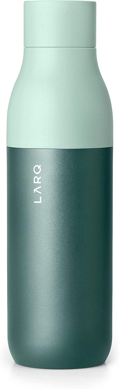 image:imageLARQ Bottle PureVis 17 oz SelfCleaning and Insulated Stainless Steel Water Bottle with UV Water Purifier and Awardwinning Design Reusable amp Travel Friendly Monaco BlueEucalyptus Green