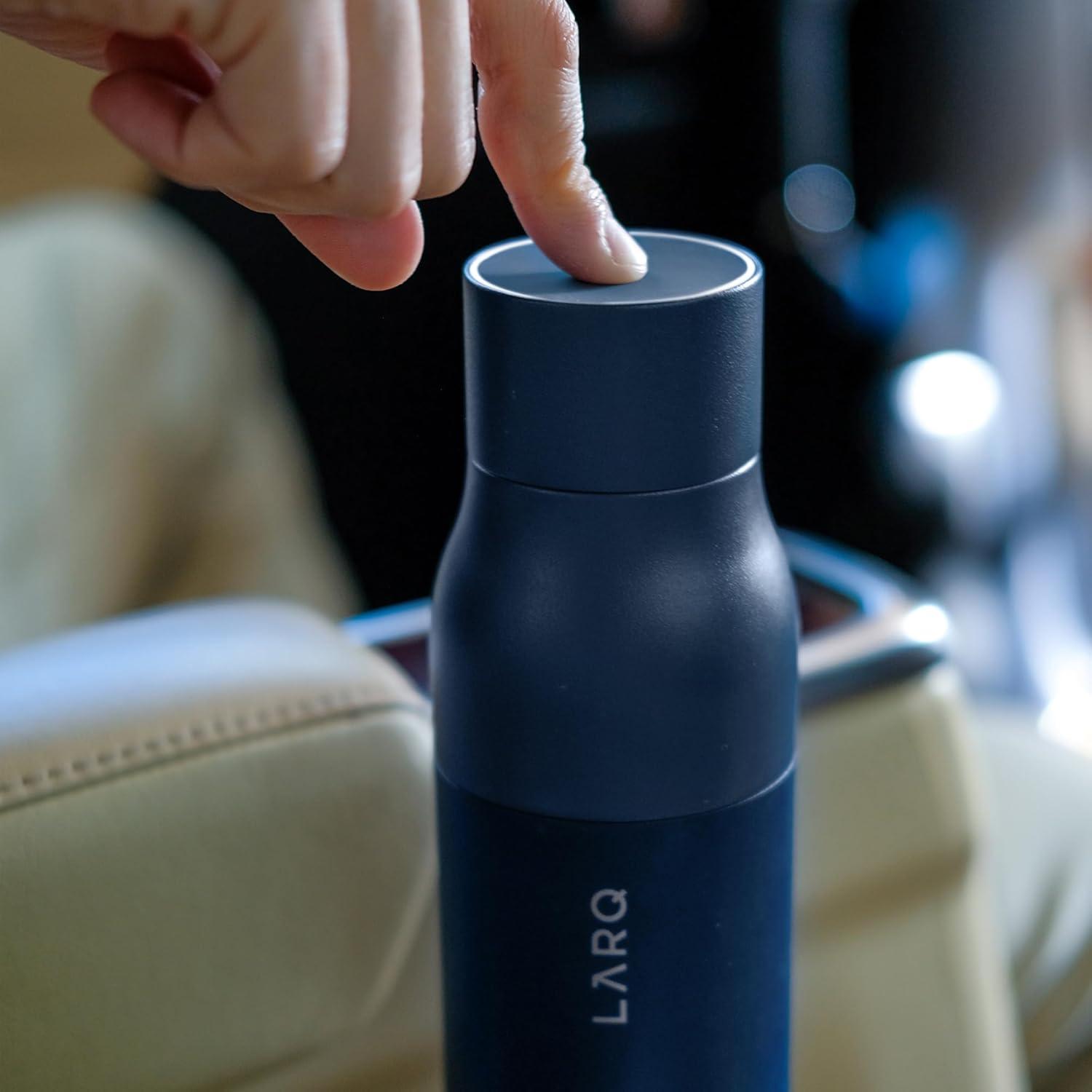 image:imageLARQ Bottle PureVis 17 oz SelfCleaning and Insulated Stainless Steel Water Bottle with UV Water Purifier and Awardwinning Design Reusable amp Travel Friendly Monaco BlueMonaco Blue