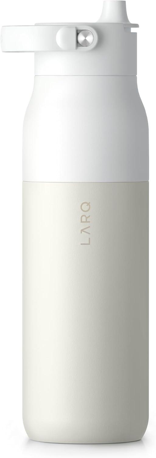image:imageLARQ Bottle Swig Top 34oz Insulated Stainless Steel Water Bottle With BuiltIn Silicone Handle BPA Free Reusable Water Bottle for Sports Gym and Travel Granite WhiteGranite White