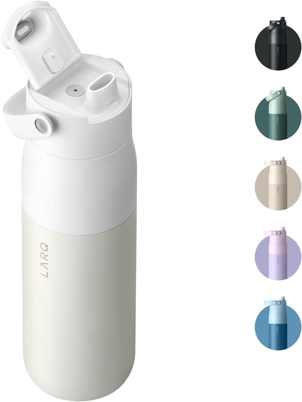 image:imageLARQ Bottle Swig Top 34oz Insulated Stainless Steel Water Bottle With BuiltIn Silicone Handle BPA Free Reusable Water Bottle for Sports Gym and Travel Granite WhiteGranite White
