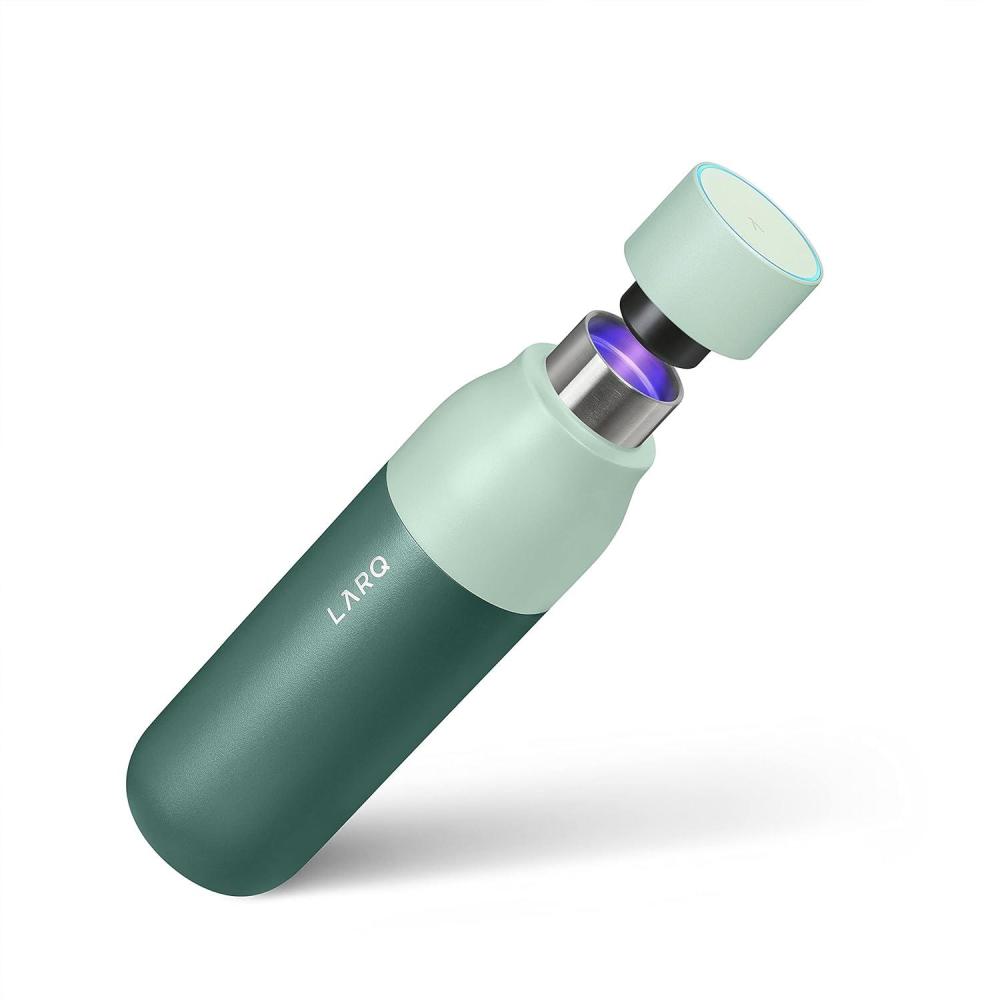 image:imageLARQ Bottle PureVis 17 oz  SelfCleaning and Insulated Stainless Steel Water Bottle with UV Water Purifier and Awardwinning Design  Reusable amp Travel Friendly Monaco BlueEucalyptus Green