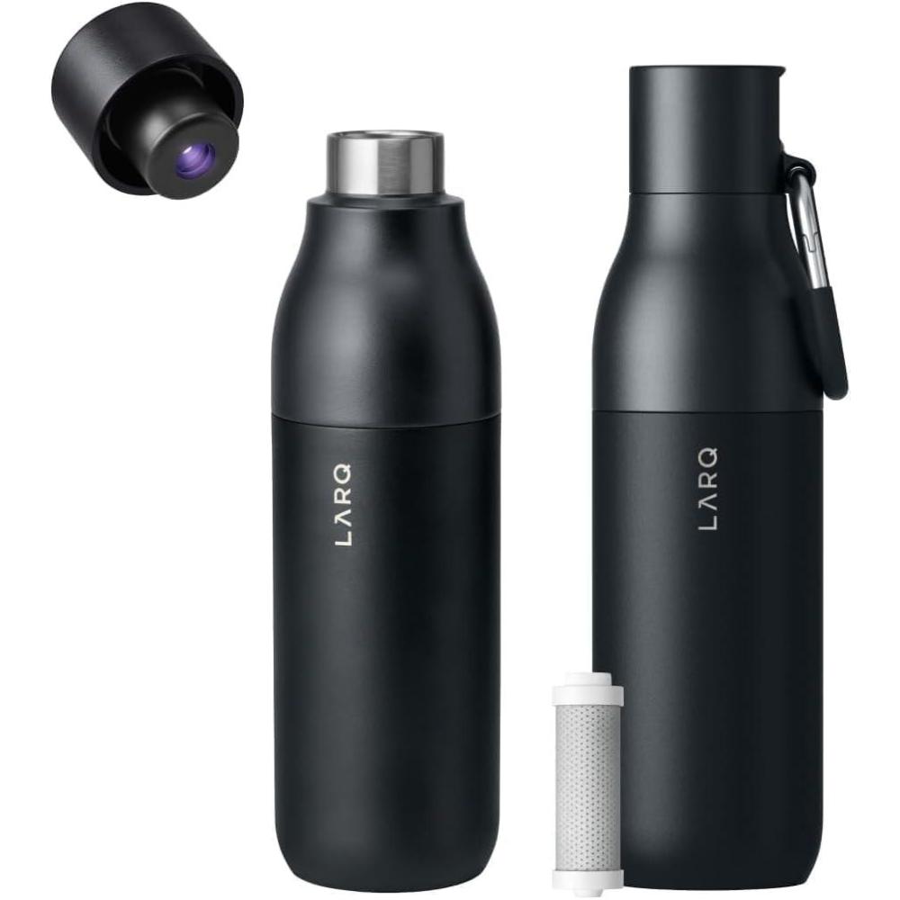 image:imageLARQ Clean AF Gift Set Bottle PureVis SelfCleaning Water Bottle 17oz Filtered Insulated Water Bottle 17oz Reusable Bottles Travel Friendly BPA free