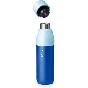 LARQ Bottle PureVis 17 oz – Self-Cleaning and Insulated Stainless Steel Water Bottle with UV Water Purifier and Award-winning Design | Reusable & Travel Friendly, Monaco Blue(Electro Blue)