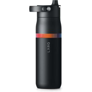 LARQ Bottle Swig Top 34oz – Insulated Stainless Steel Water Bottle With Built-In Silicone Handle | BPA Free | Reusable Water Bottle for Sports, Gym, and Travel, Granite White(Amber Vittoria Obsidian Black)