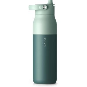 LARQ Bottle Swig Top 34oz – Insulated Stainless Steel Water Bottle With Built-In Silicone Handle | BPA Free | Reusable Water Bottle for Sports, Gym, and Travel, Granite White(Eucalyptus Green)