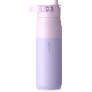 LARQ Bottle Swig Top 34oz – Insulated Stainless Steel Water Bottle With Built-In Silicone Handle | BPA Free | Reusable Water Bottle for Sports, Gym, and Travel, Granite White(Luberon Lavender)