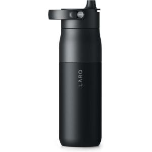 LARQ Bottle Swig Top 34oz – Insulated Stainless Steel Water Bottle With Built-In Silicone Handle | BPA Free | Reusable Water Bottle for Sports, Gym, and Travel, Granite White(Obsidian Black)