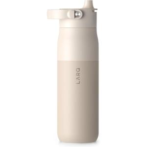 LARQ Bottle Swig Top 34oz – Insulated Stainless Steel Water Bottle With Built-In Silicone Handle | BPA Free | Reusable Water Bottle for Sports, Gym, and Travel, Granite White(Mojave Dune)