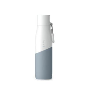 LARQ Bottle Movement Filtered – Lightweight Non-Insulated Stainless Steel Water Bottle BPA Free with Nano Zero technology and long-lasting filters, White/Pebble, 24oz(White / Pebble)