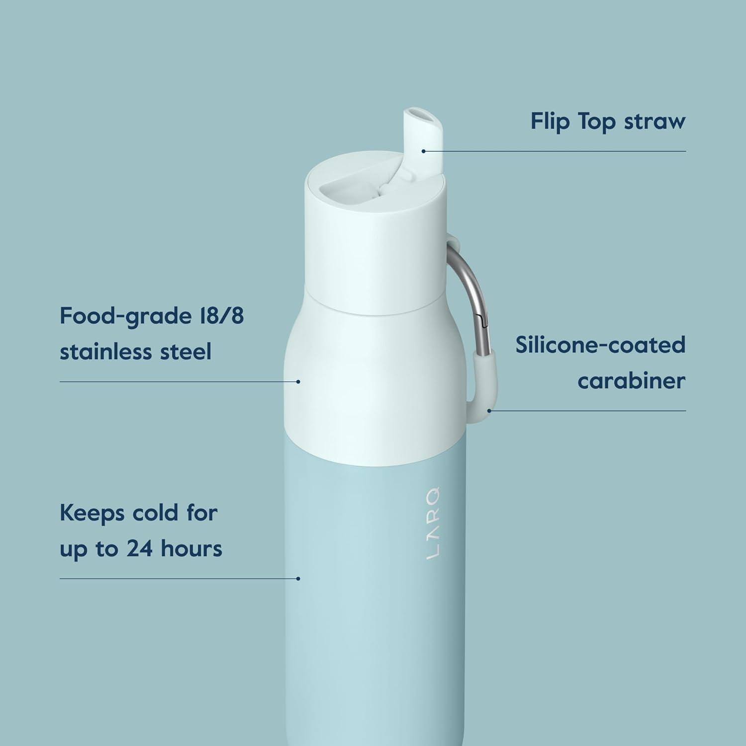 image:imageFlippin Good Gift Set 3x LARQ Bottles Flip Top 25oz Insulated Stainless Steel Water Bottles With Straw Thermos BPA Free Keep Drinks Cold for 24 Hour