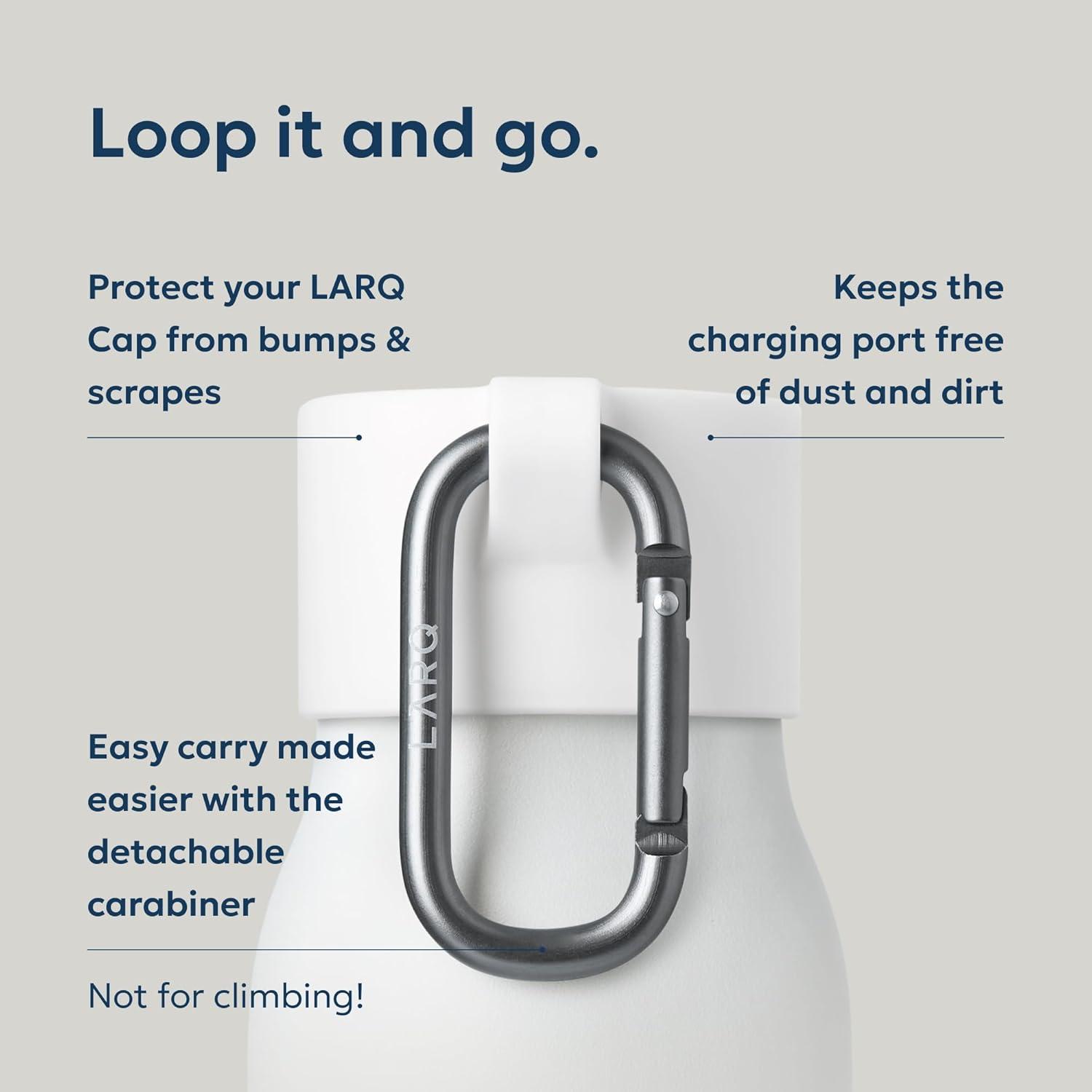image:imageLARQ Active Loop Bump Protector for Your Cap with Easy Carry Carabiner BlackWhite