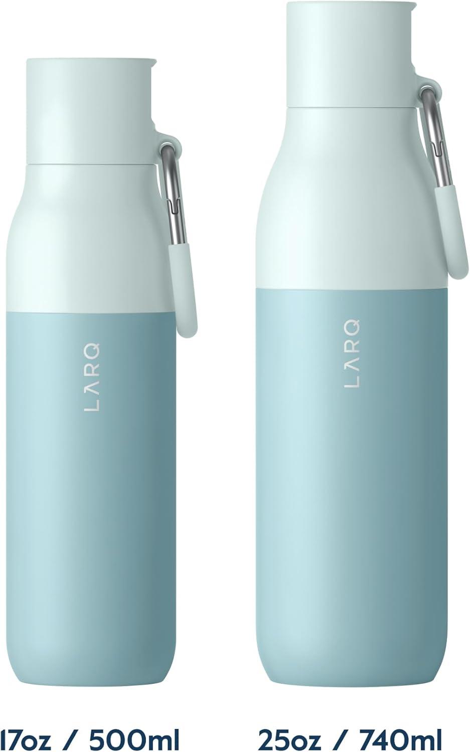 image:imageLARQ Bottle Flip Top 17 oz Reusable Insulated Stainless Steel Water Bottle With Straw BPA Free For Sports Gym and Travel Keep Drinks Cold for 24 Hours Seaside MintSeaside Mint