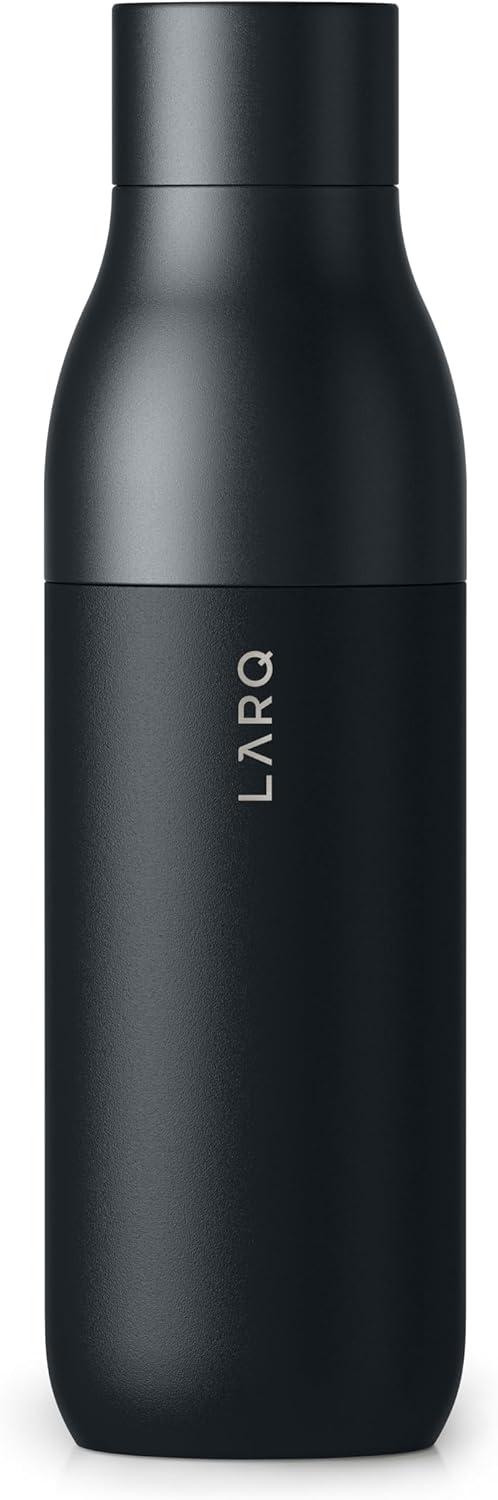 image:imageLARQ Bottle Twist Top 25 oz Insulated Stainless Steel Water Bottle BPA Free Reusable Water Bottle for Camping Office and Travel Keep Drinks Cold and Hot Granite WhiteObsidian Black
