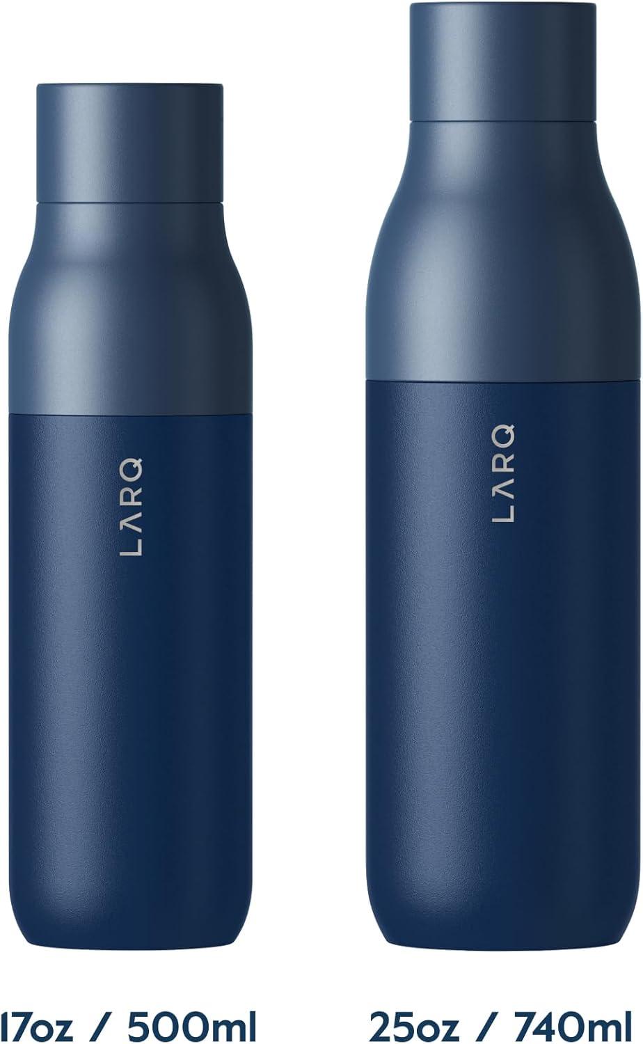 image:imageLARQ Bottle Twist Top 25 oz Insulated Stainless Steel Water Bottle BPA Free Reusable Water Bottle for Camping Office and Travel Keep Drinks Cold and Hot Granite WhiteMonaco Blue