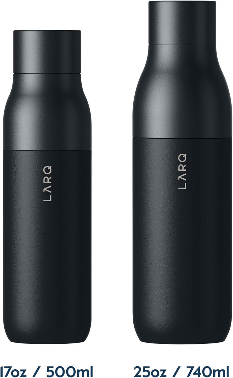 image:imageLARQ Bottle Twist Top 25 oz Insulated Stainless Steel Water Bottle BPA Free Reusable Water Bottle for Camping Office and Travel Keep Drinks Cold and Hot Granite WhiteObsidian Black