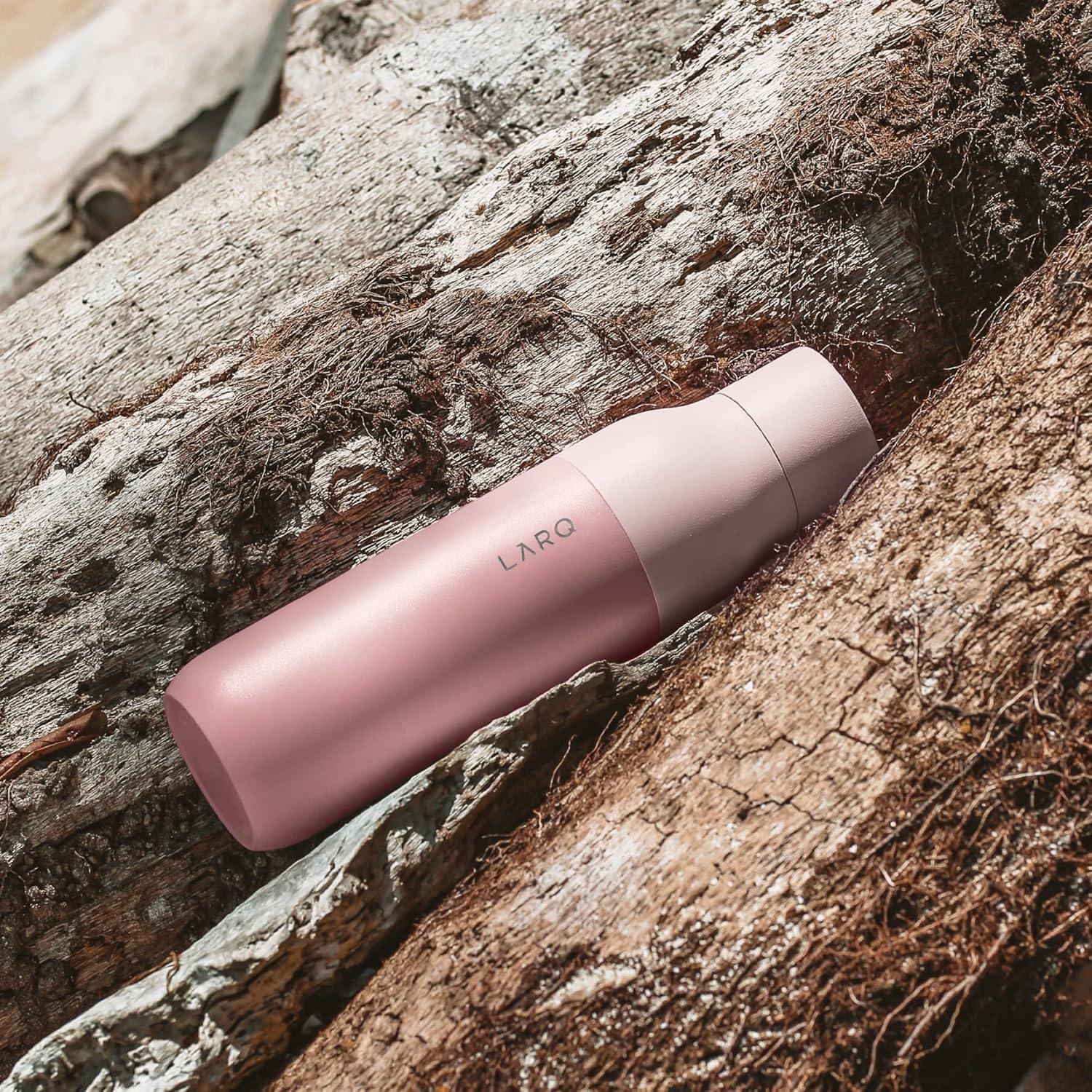 image:imageLARQ Bottle Twist Top 25 oz Insulated Stainless Steel Water Bottle BPA Free Reusable Water Bottle for Camping Office and Travel Keep Drinks Cold and Hot Granite WhiteHimalayan Pink