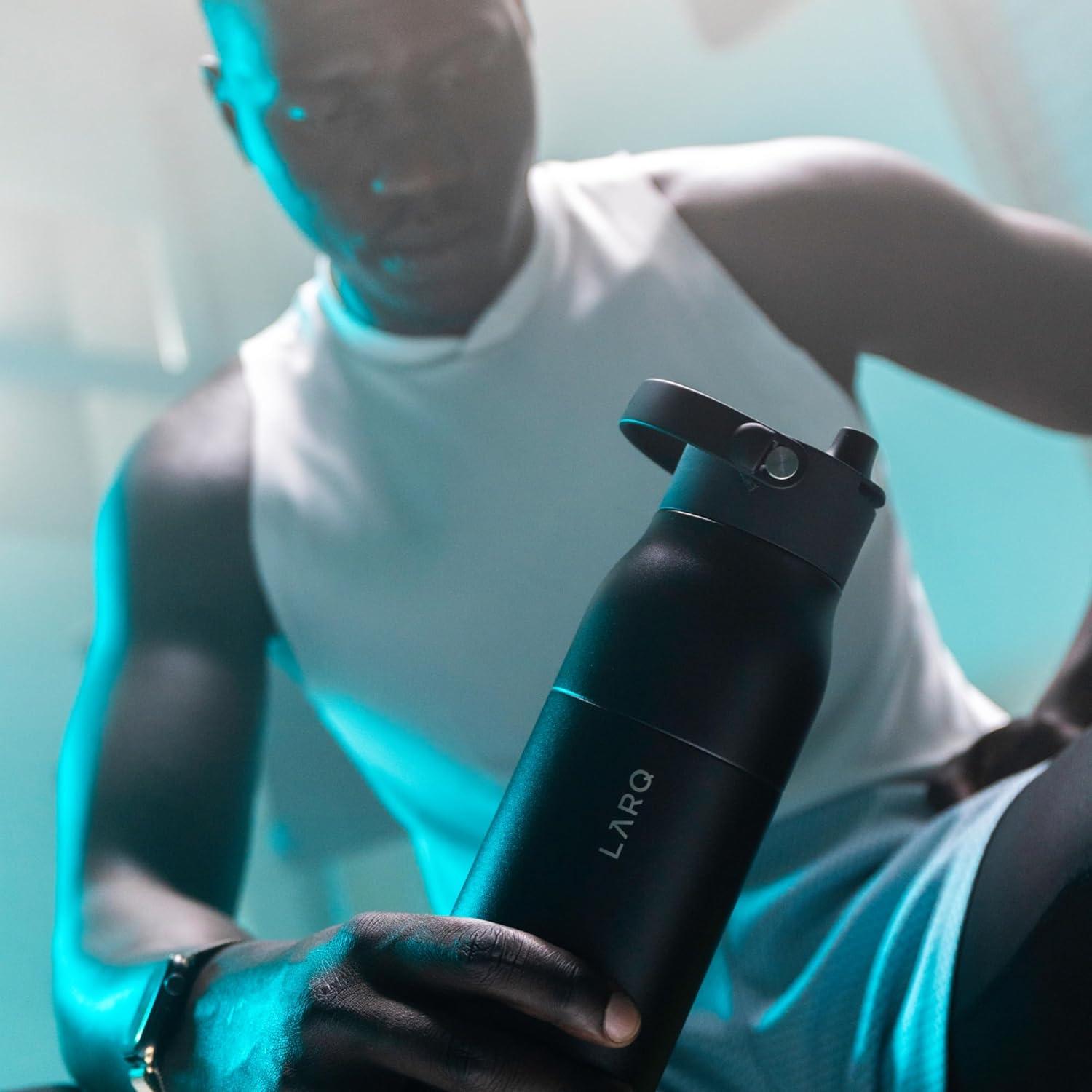 image:imageLARQ Holiday Bundle Set 2X Bottles Swig Top 34oz Insulated Stainless Steel Water Bottles with Builtin Silicone Handle Thermos BPA Free Keep Drinks Cold for 24 Hour