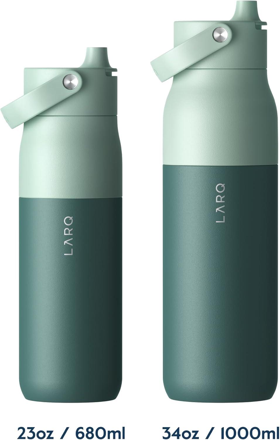 image:imageLARQ Holiday Swig Set Bottle Swig Top 34oz Eucalyptus Green Filter Straw