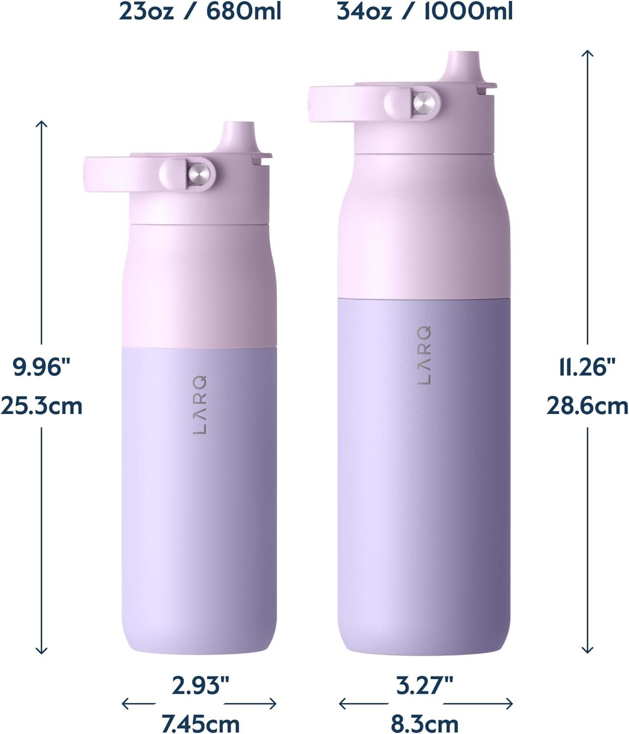 image:imageLARQ Twice as Nice Set Bottle Swig Top 34oz Insulated Stainless Steel Water Bottle With BuiltIn Silicone Handle Eucalyptus Green amp Luberon Lavender