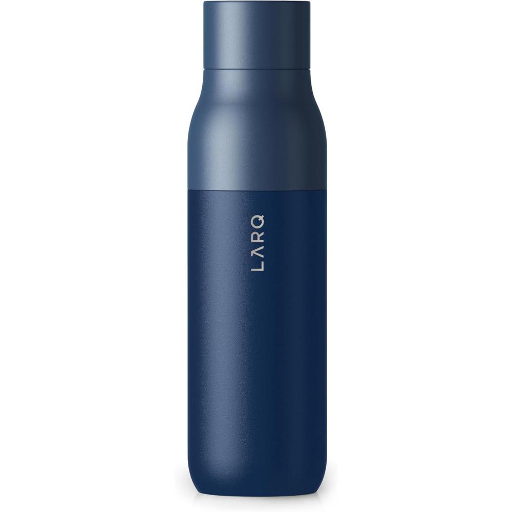 image:imageLARQ Bottle Twist Top 25 oz Insulated Stainless Steel Water Bottle BPA Free Reusable Water Bottle for Camping Office and Travel Keep Drinks Cold and Hot Granite WhiteMonaco Blue