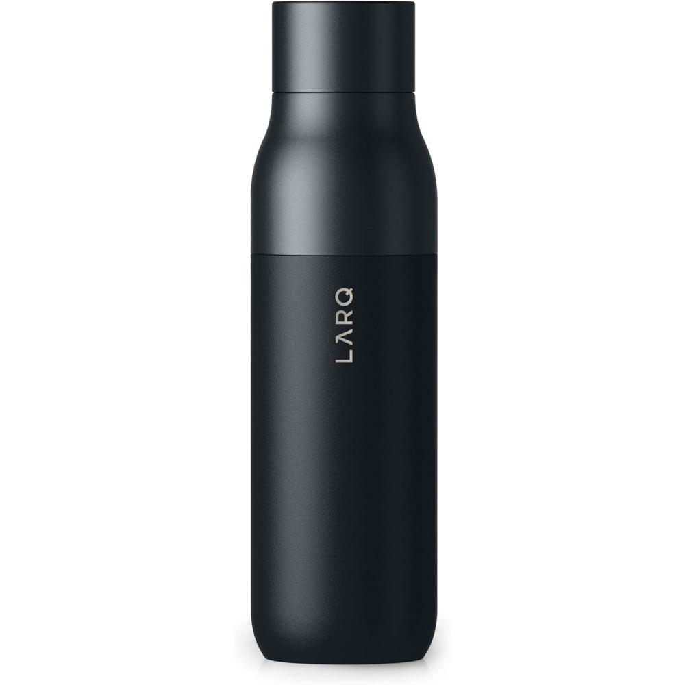 image:imageLARQ Bottle Twist Top 25 oz Insulated Stainless Steel Water Bottle BPA Free Reusable Water Bottle for Camping Office and Travel Keep Drinks Cold and Hot Granite WhiteObsidian Black