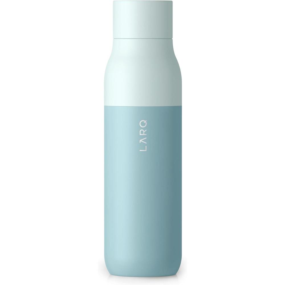 image:imageLARQ Bottle Twist Top 25 oz Insulated Stainless Steel Water Bottle BPA Free Reusable Water Bottle for Camping Office and Travel Keep Drinks Cold and Hot Granite WhiteSeaside Mint