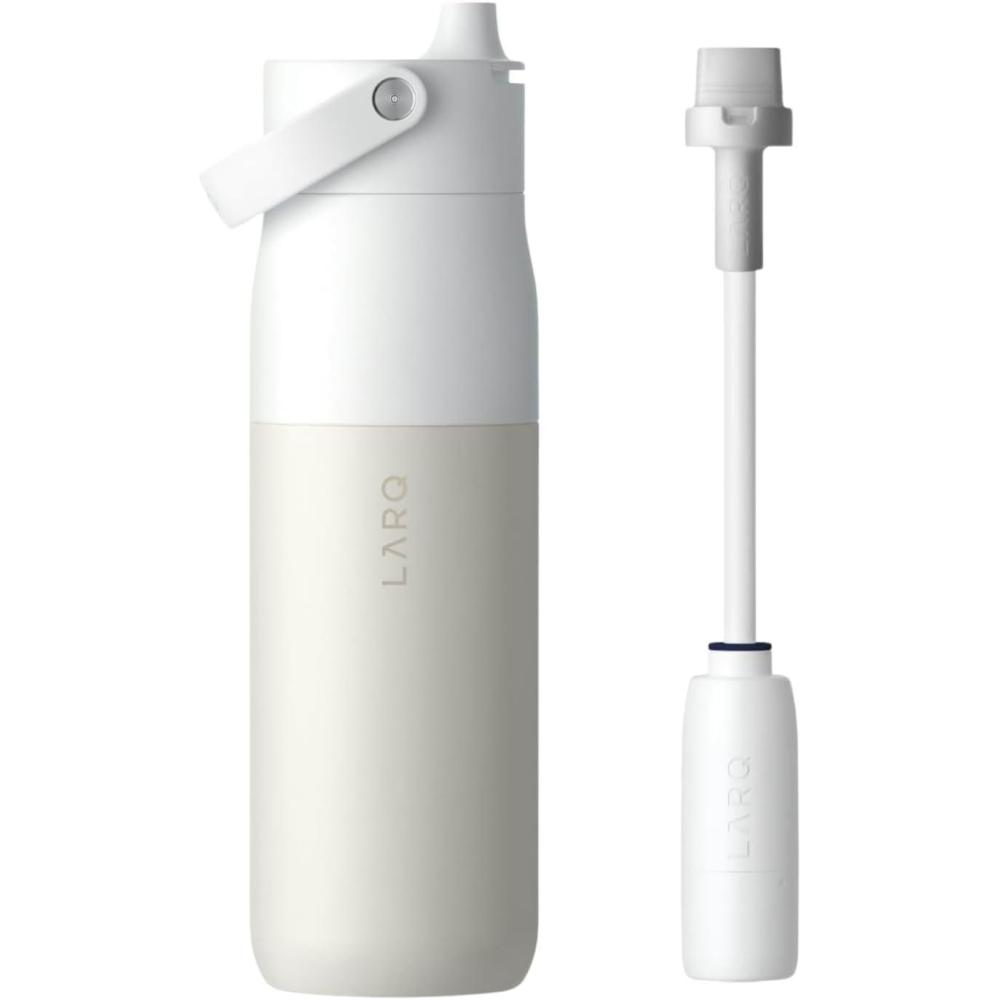 image:imageLARQ Holiday Swig Set Bottle Swig Top 34oz Granite White Filter Straw