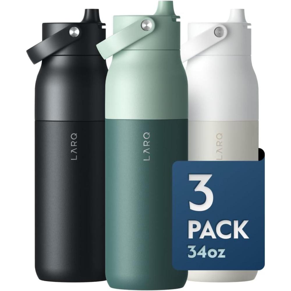 image:imageLARQ Jolly Good Gift Set  3x Bottles Swig Top 34oz  Insulated Stainless Steel Water Bottles With BuiltIn Silicone Handle  Thermos BPA Free Keep Drinks Cold for 24 Hour
