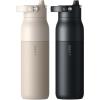 image:imageLARQ Twice as Nice Set Bottle Swig Top 34oz  Insulated Stainless Steel Water Bottle With BuiltIn Silicone Handle Mojave Dune amp Obsidian Black