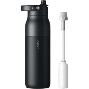 LARQ Holiday Swig Set: Bottle Swig Top 23oz Obsidian Black Filter Straw