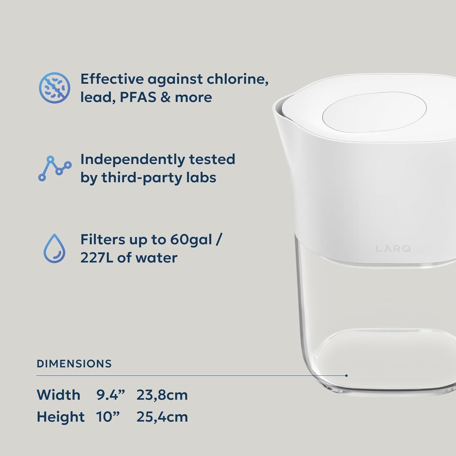 image:imageLARQ Hydrated AF Set Water Filter Pitcher Pure White 4 Advanced Filters