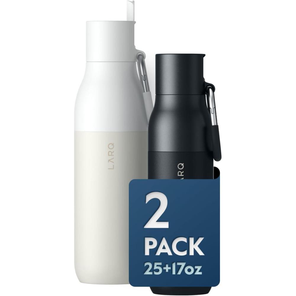 image:imageLARQ Holiday Bundle Set Bottle Filtered Insulated Water Bottle 17oz 25oz Reusable Bottles Travel Friendly BPA Free