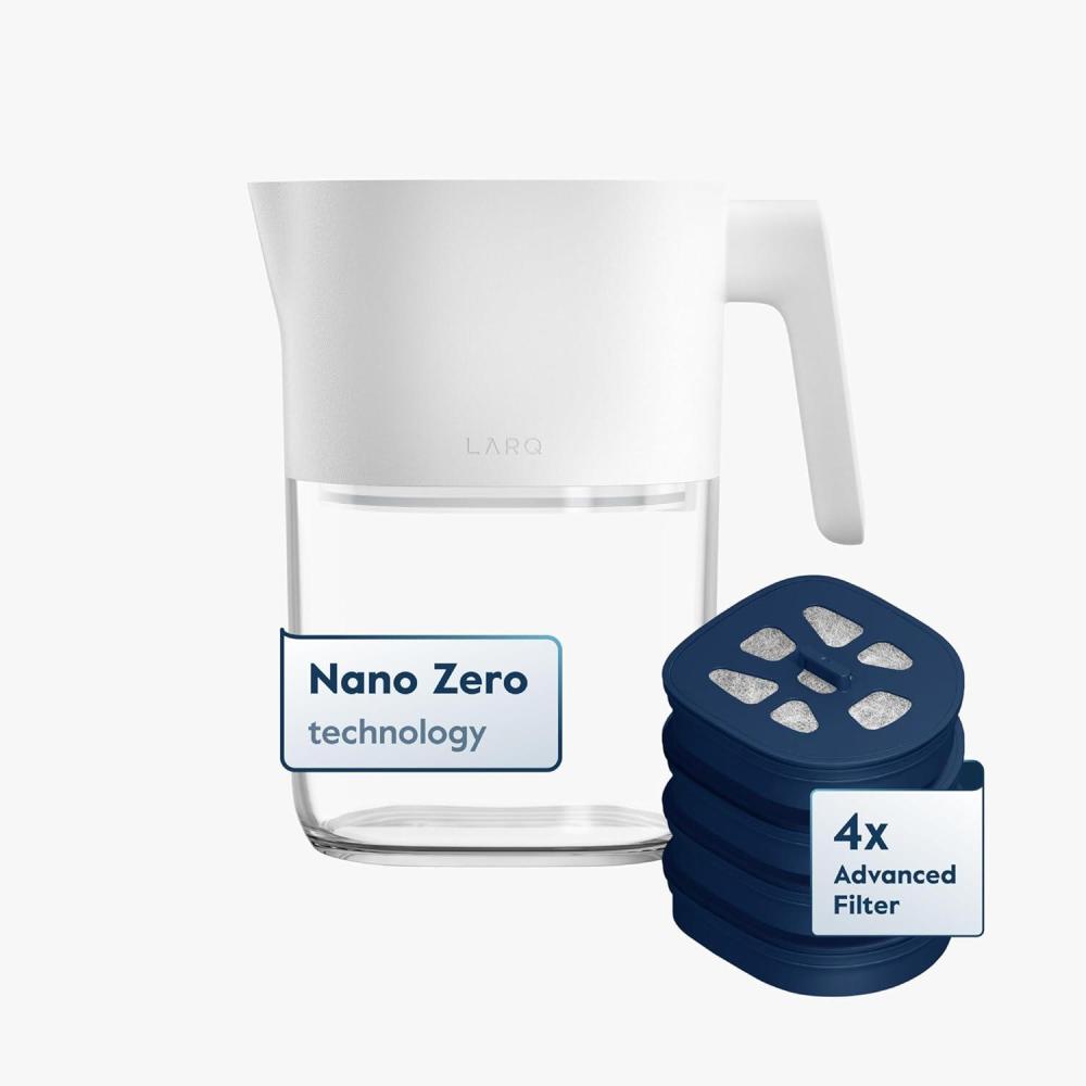 image:imageLARQ Hydrated AF Set Water Filter Pitcher Pure White 4 Advanced Filters