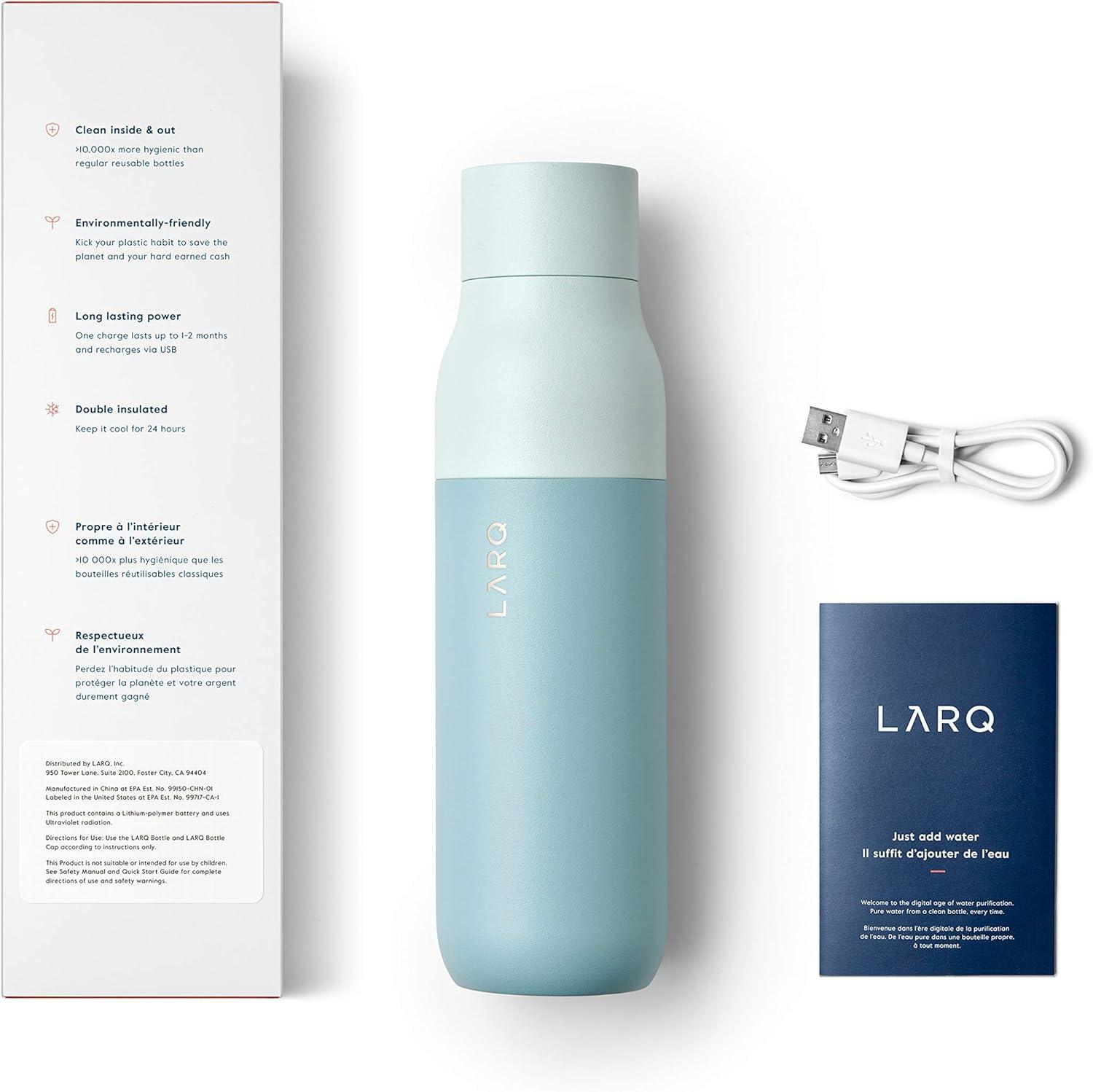 image:imageLARQ Holiday Bundle Set Bottle PureVis SelfCleaning Water Bottle 17oz Reusable Bottles Travel Friendly BPA free