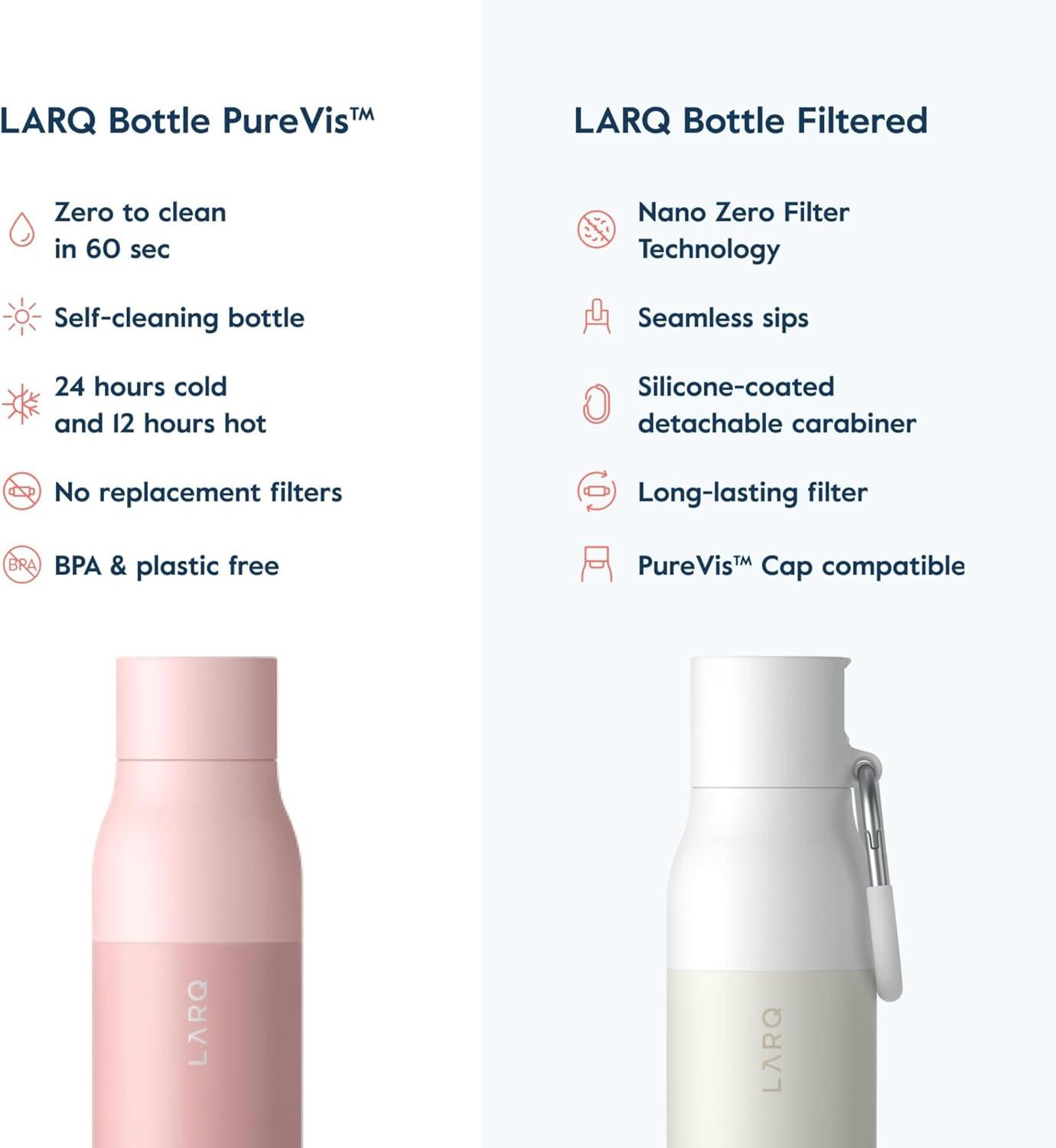 image:imageLARQ Holiday Bundle Set Bottle PureVis SelfCleaning Water Bottle 17oz Reusable Bottles Travel Friendly BPA free