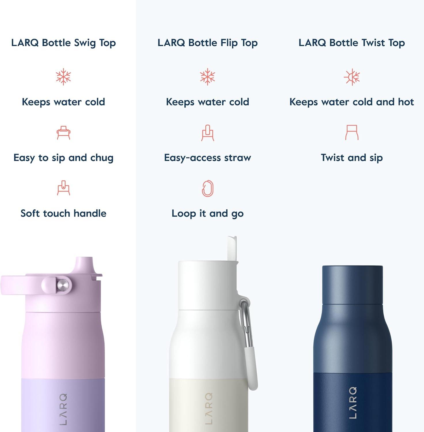 image:imageLARQ Twice as Nice Set Bottle Swig Top 23oz Granite White amp Luberon Lavender