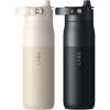 image:imageLARQ Twice as Nice Set Bottle Swig Top 23oz  Insulated Stainless Steel Water Bottle With BuiltIn Silicone Handle Mojave Dune amp Obsidian Black